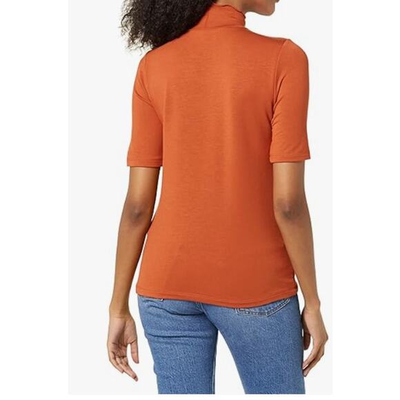 Karl Lagerfeld Paris Women's Mockneck Top Small Spicy Orange NWT - Picture 3 of 3